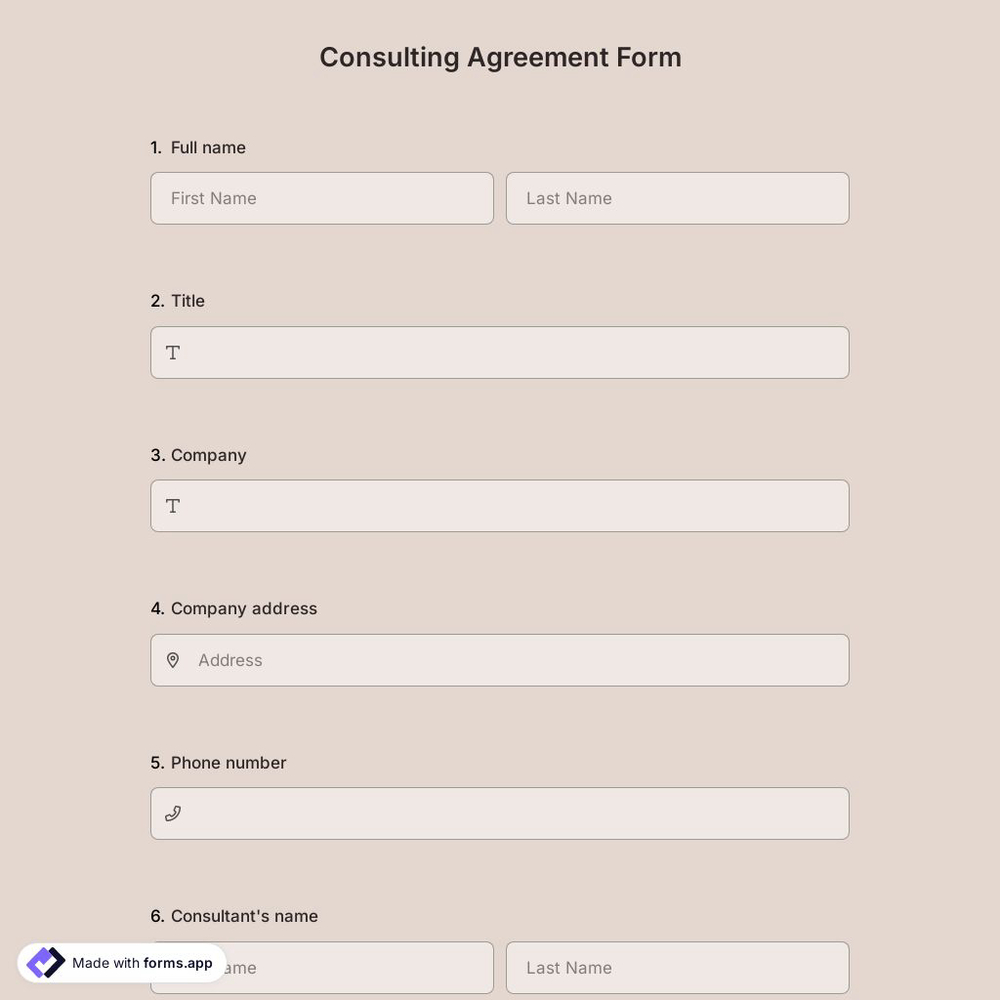 Consulting Agreement Form