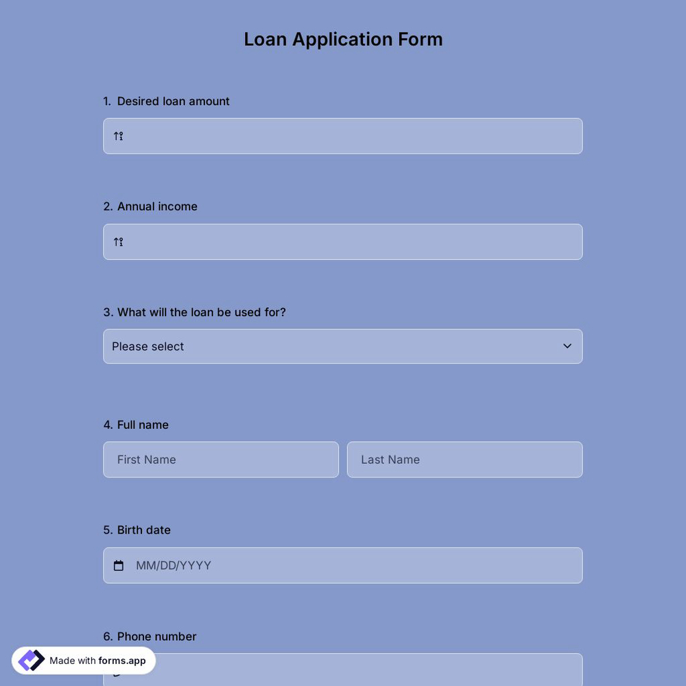 Loan Application Form