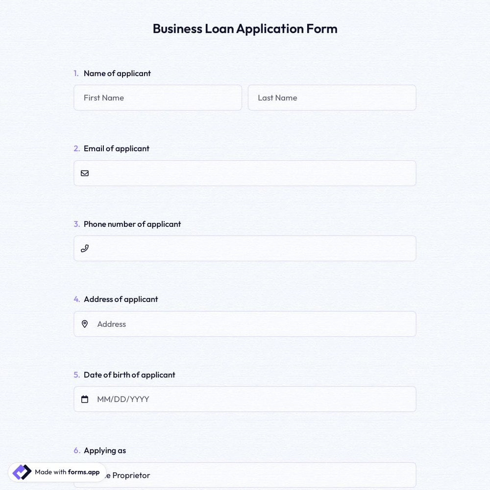 Business Loan Application Form