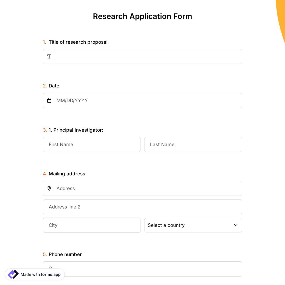 Research Application Form