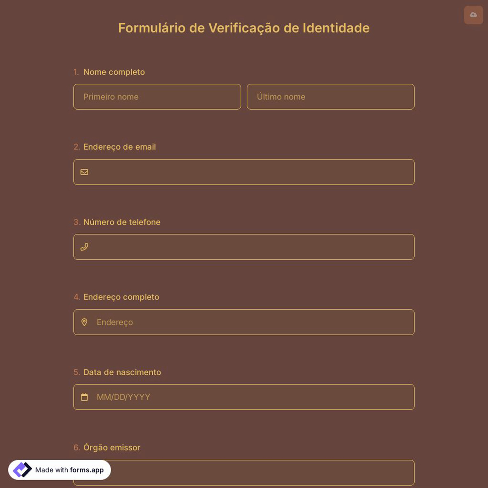 Formulário de Verificação de Identidade