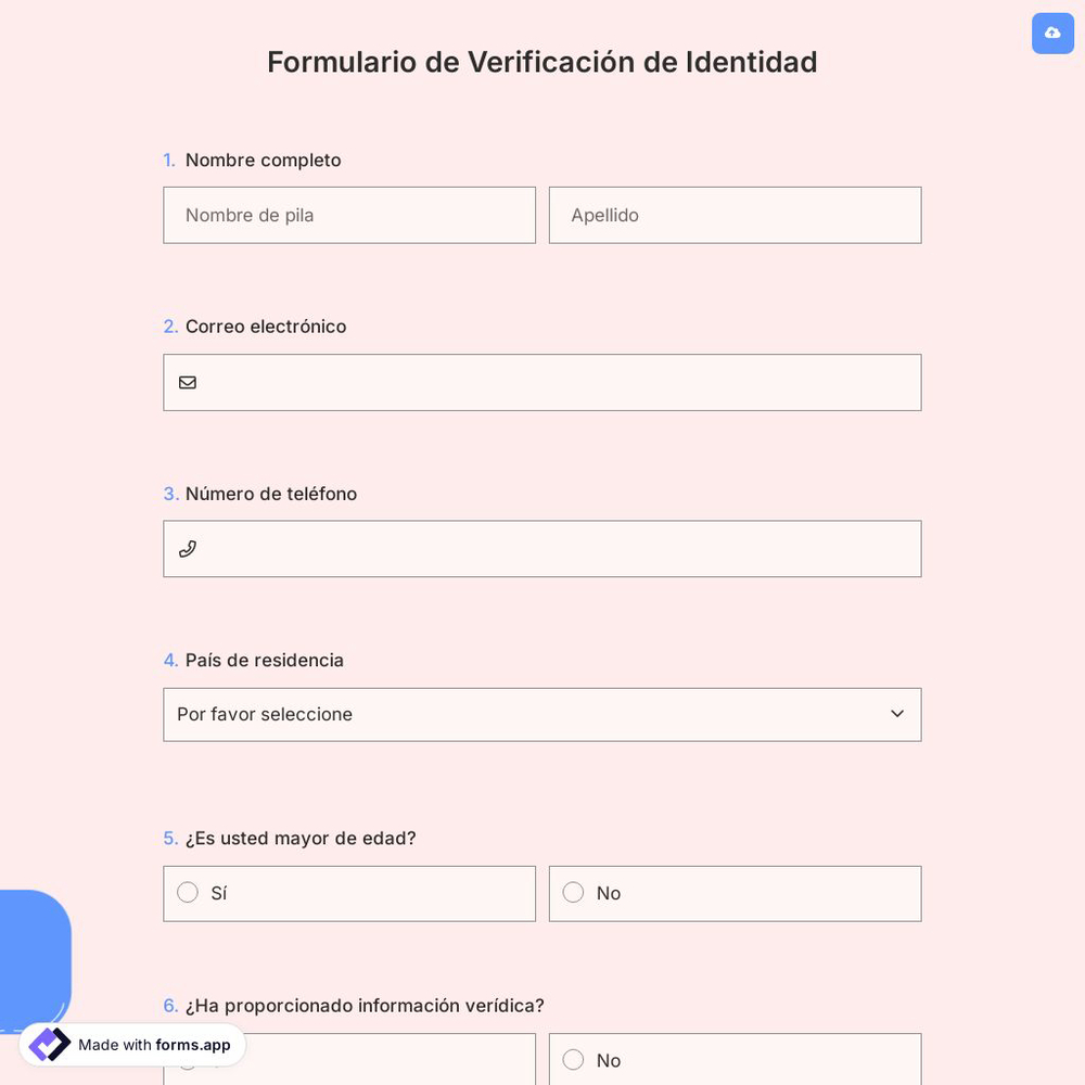 Formulario de Verificación de Identidad