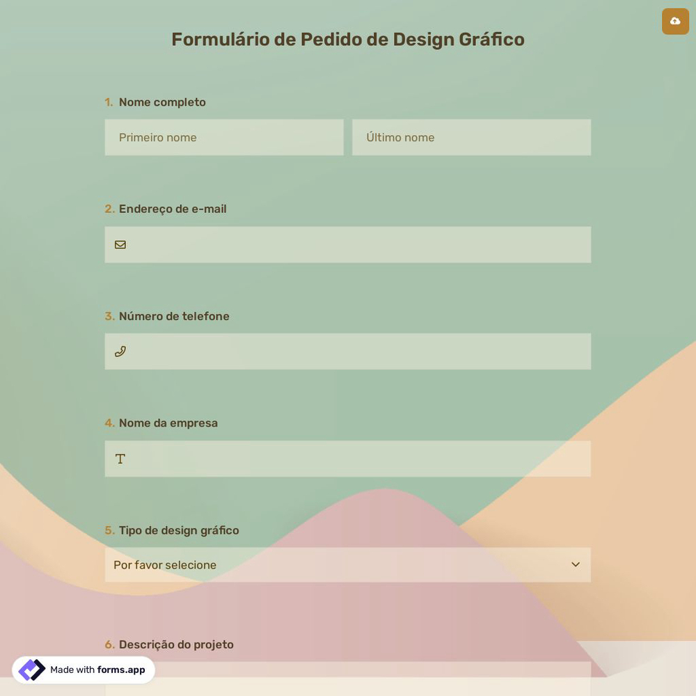 Formulário de Pedido de Design Gráfico