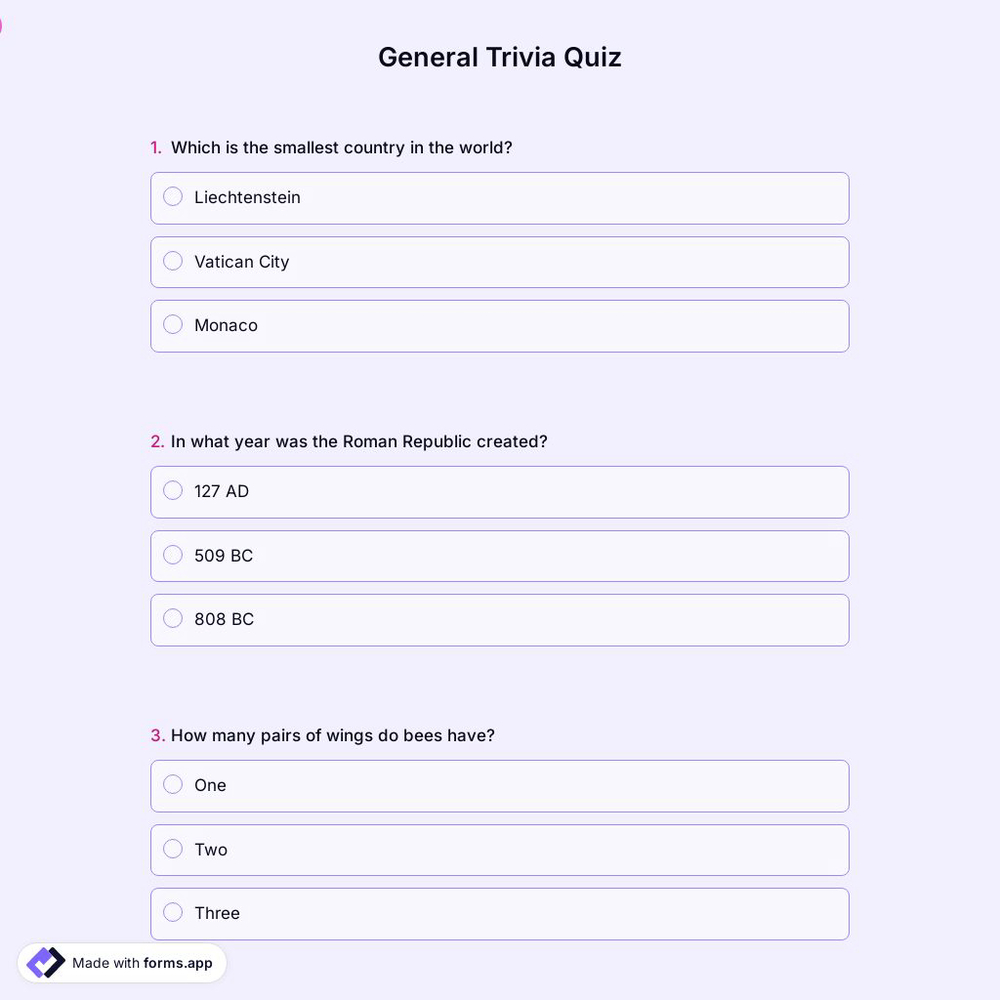 General Trivia Quiz