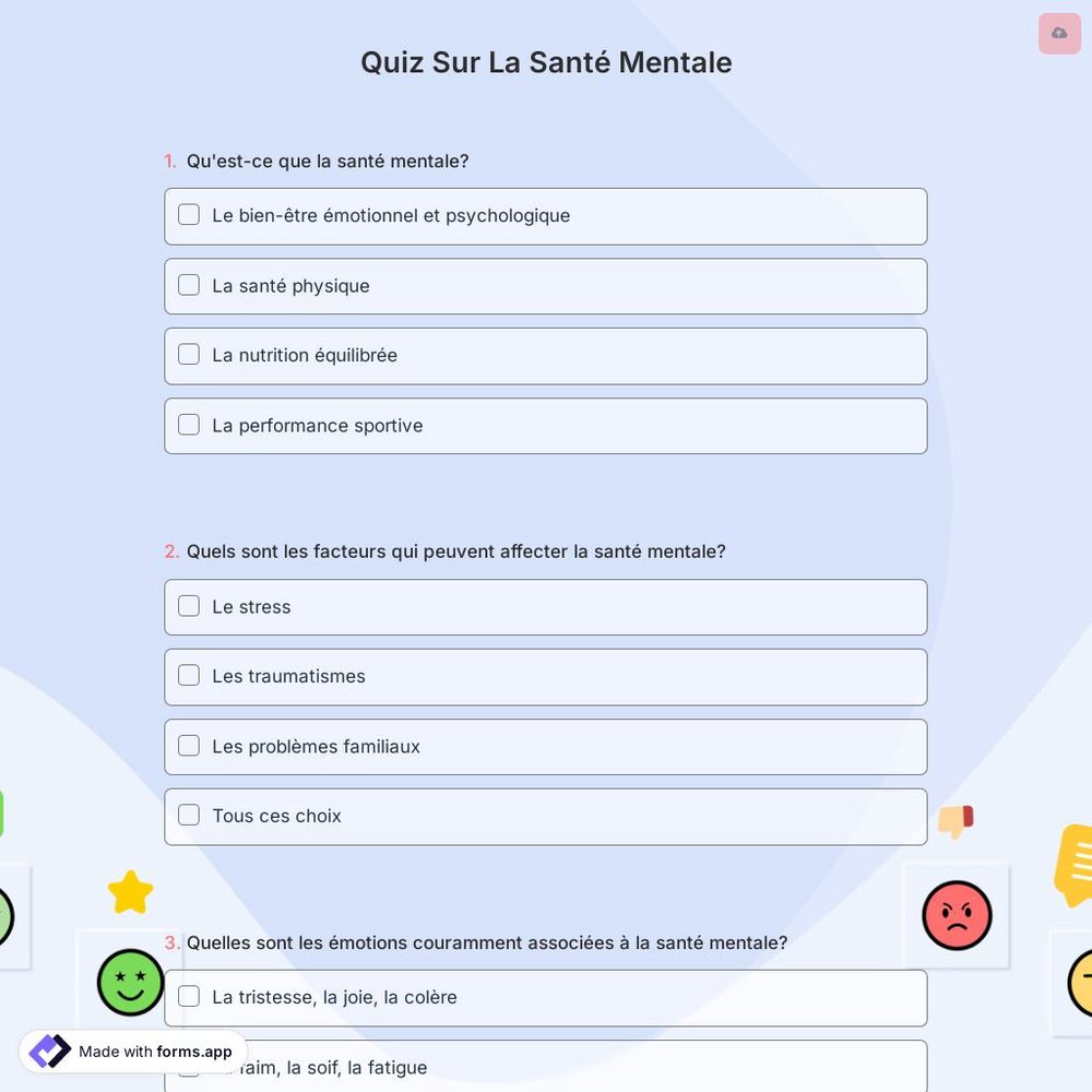 Quiz Sur La Santé Mentale