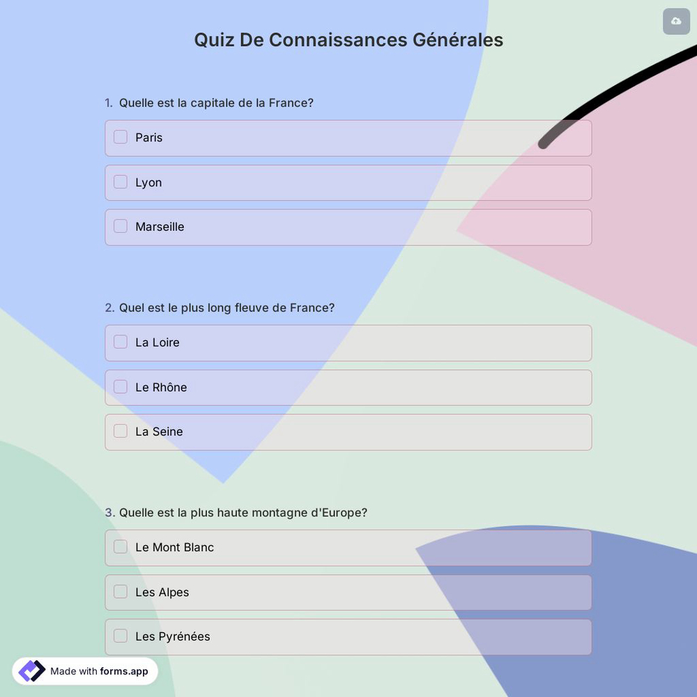 Quiz de Connaissances Générales