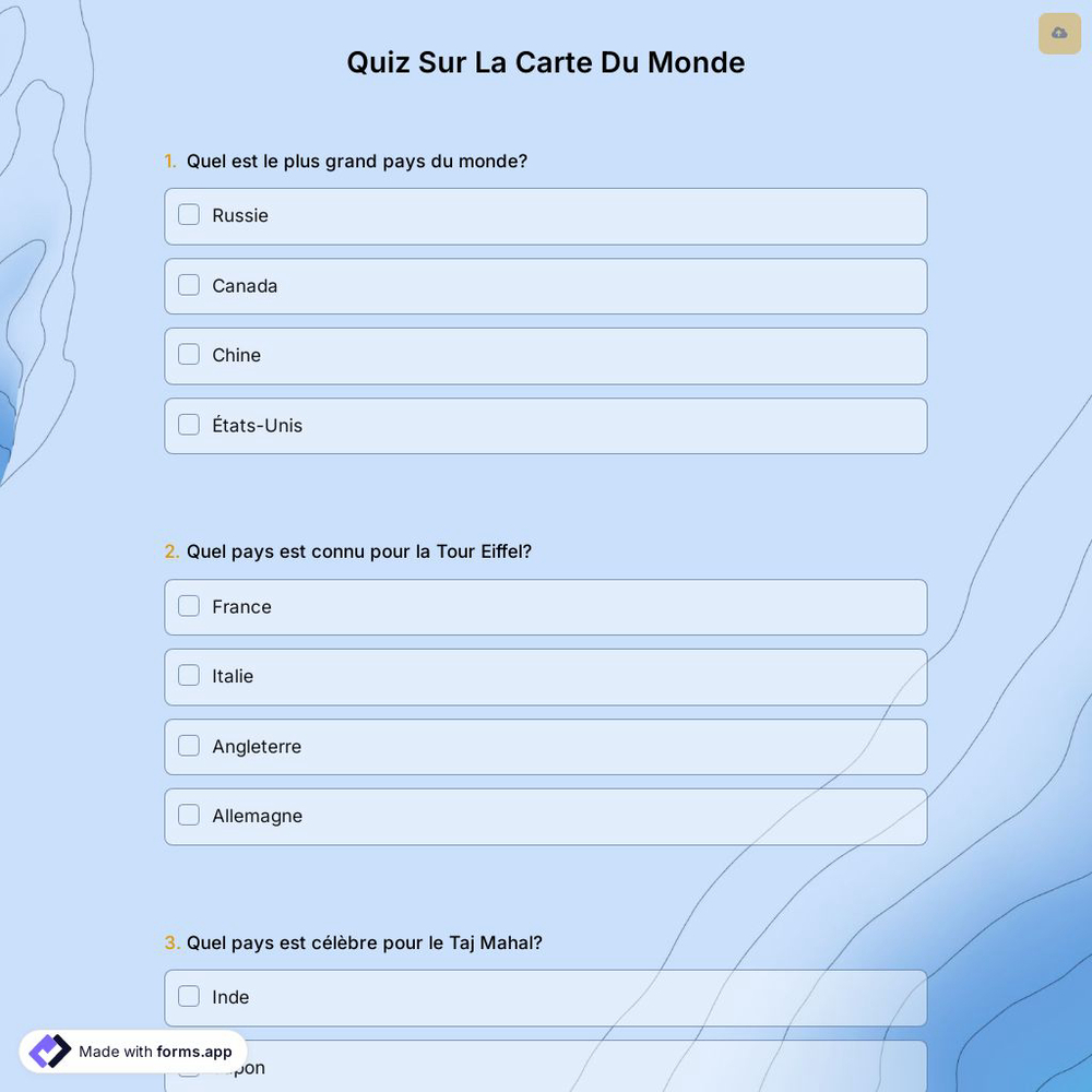 Quiz Sur La Carte Du Monde