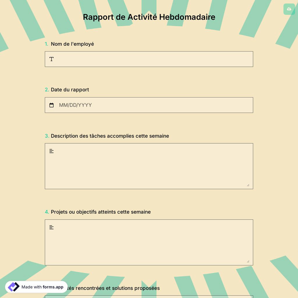 Rapport de Activité Hebdomadaire