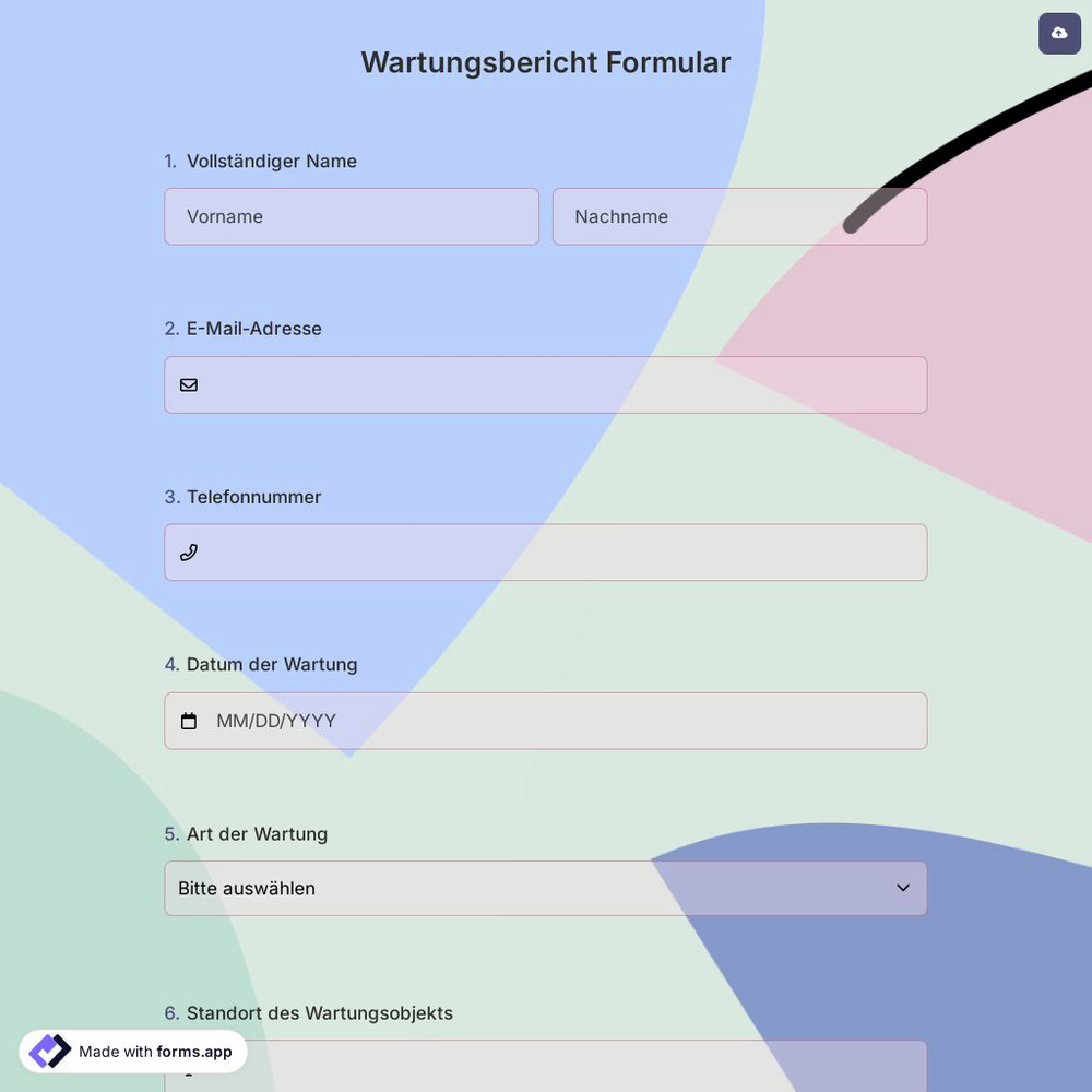 Wartungsbericht Formular