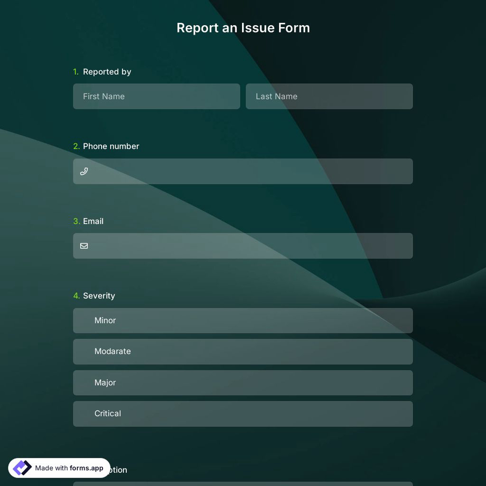 Report an Issue Form