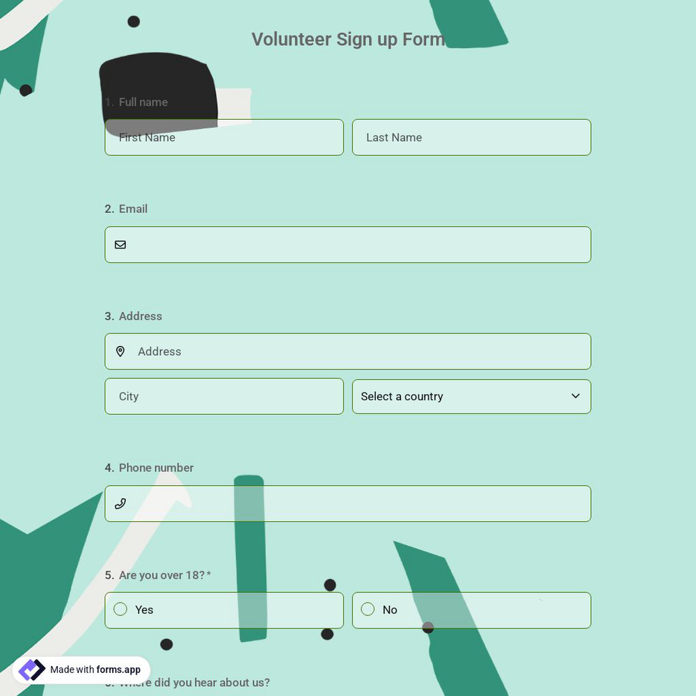 Volunteer Sign-up Form