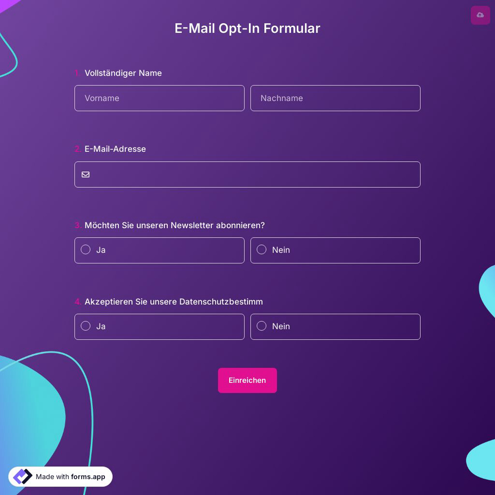 E-Mail Opt-In Formular