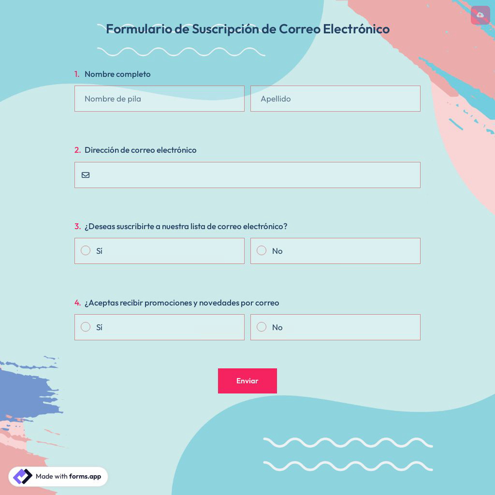 Formulario de Suscripción de Correo Electrónico