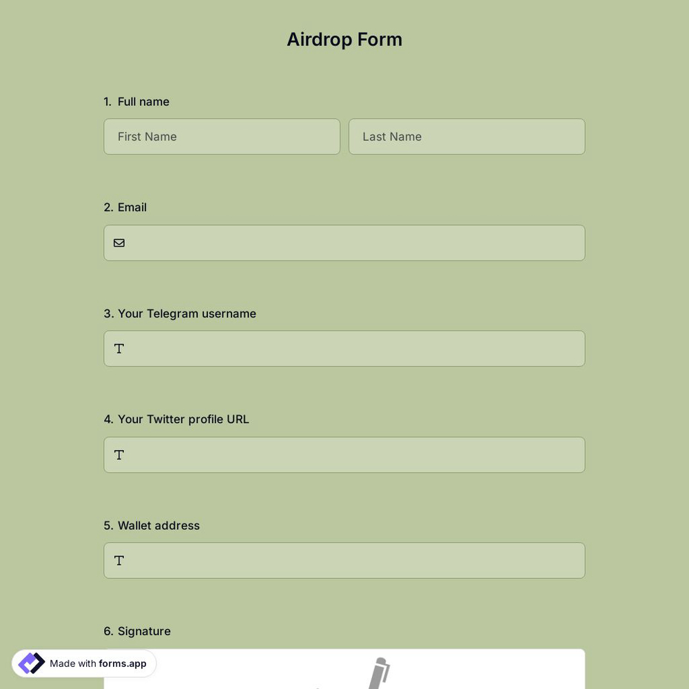Airdrop Form