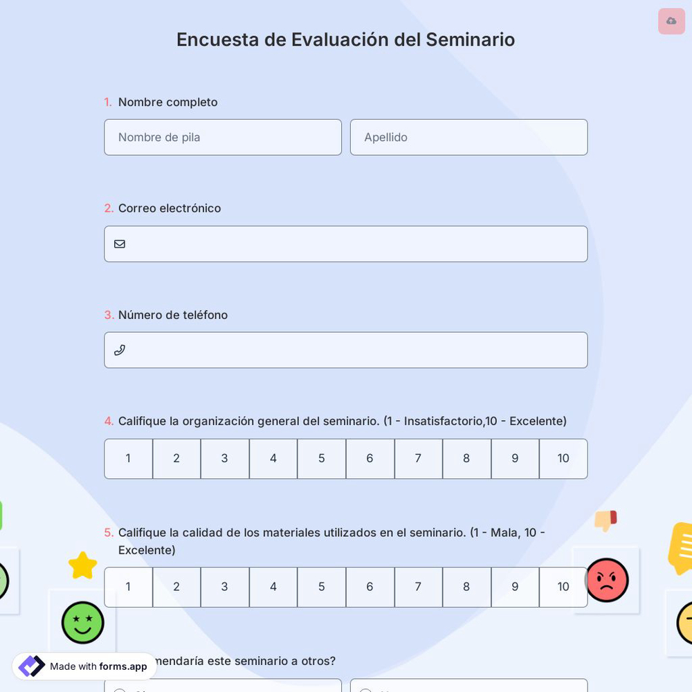 Encuesta de Evaluación del Seminario
