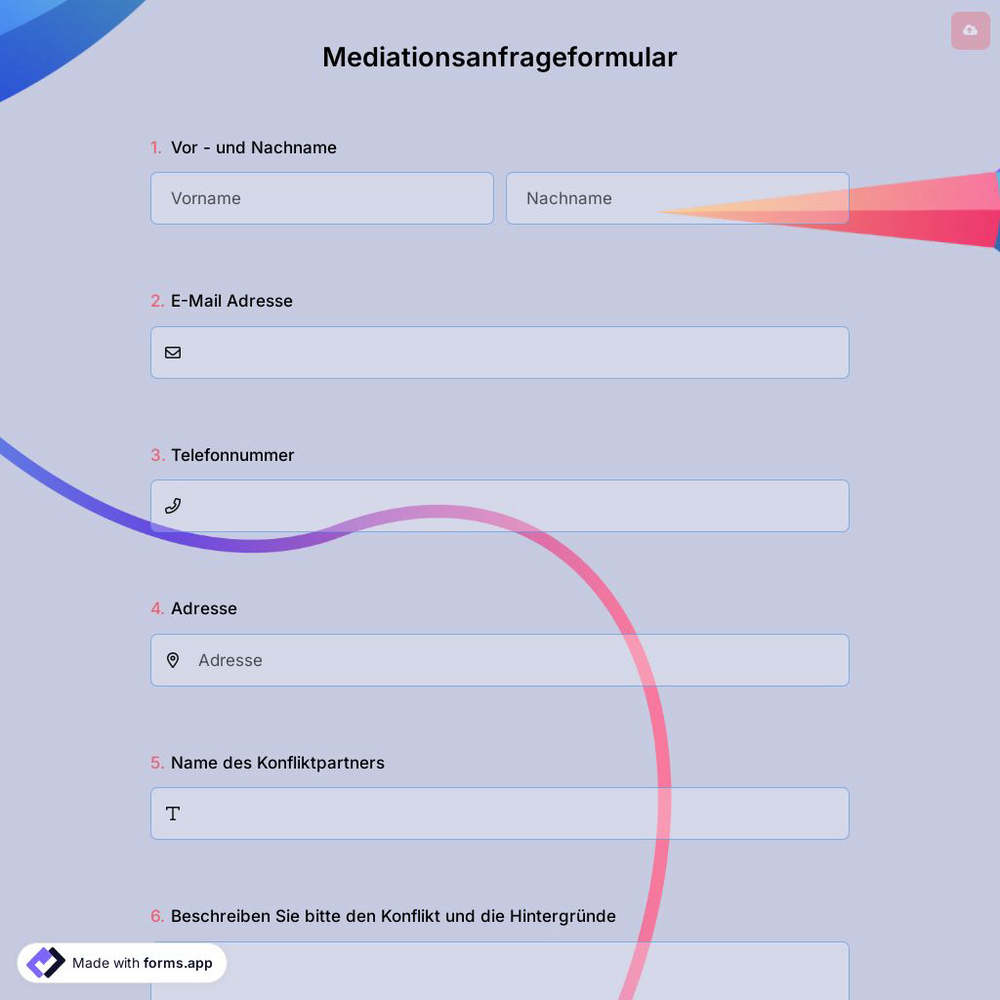 Mediationsanfrageformular