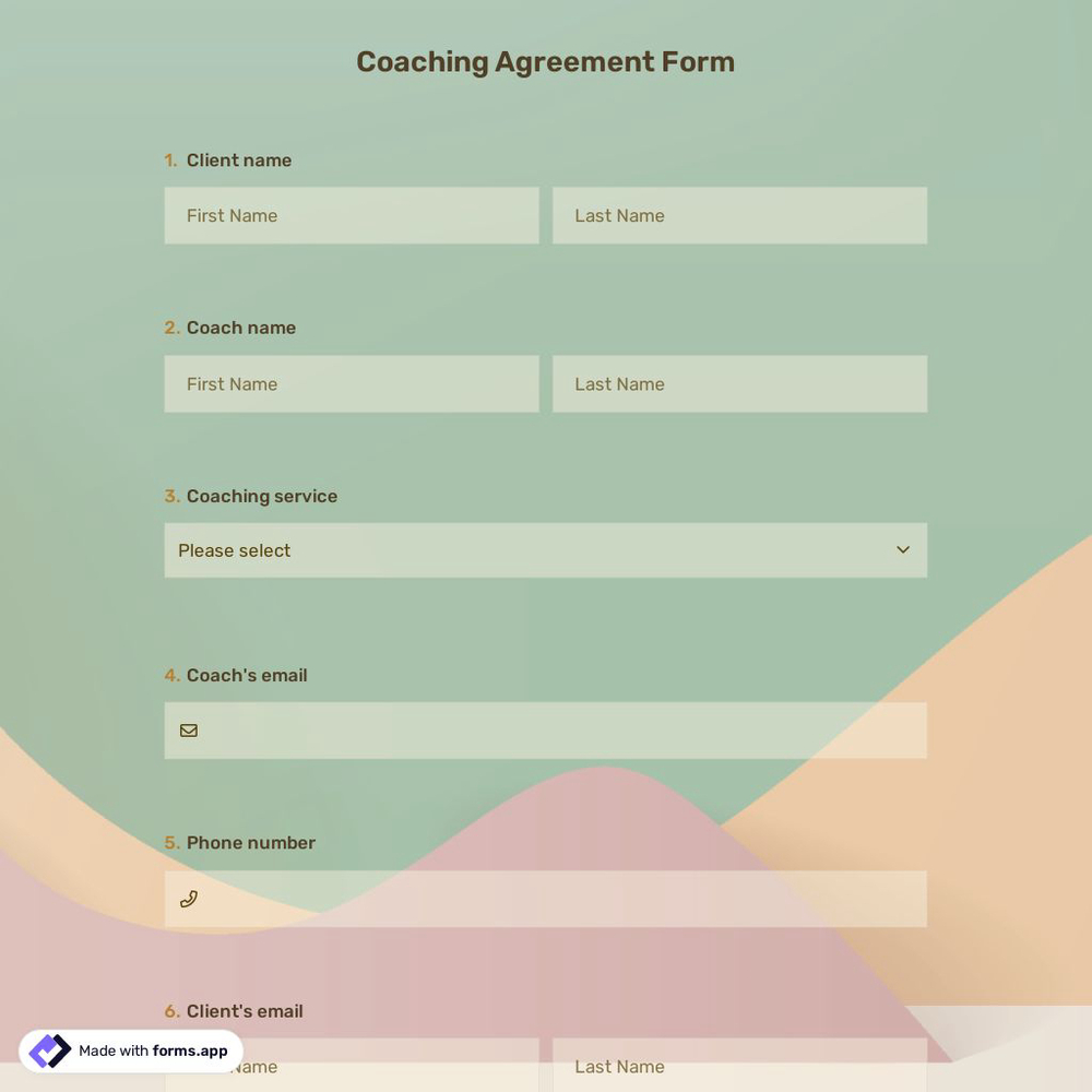 Coaching Agreement Form