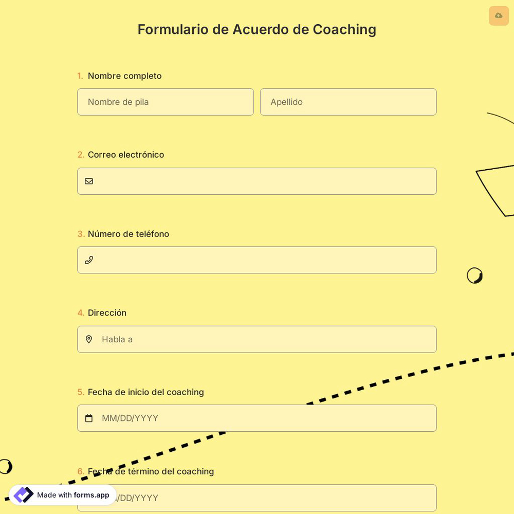 Formulario de Acuerdo de Coaching