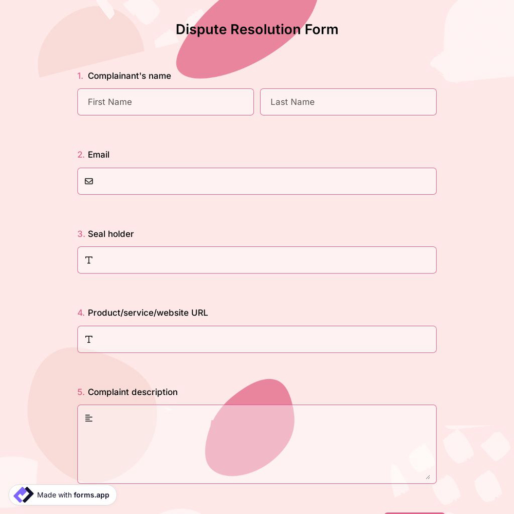 Dispute Resolution Form