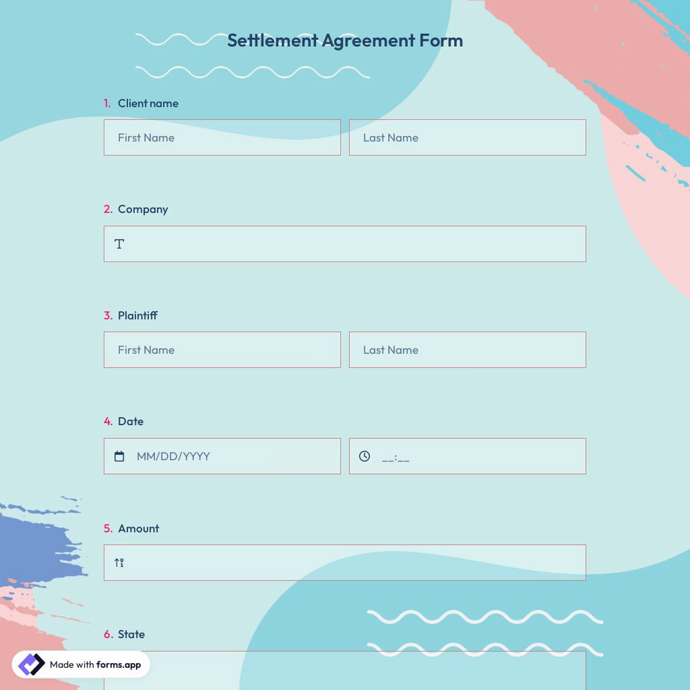 Settlement Agreement Form
