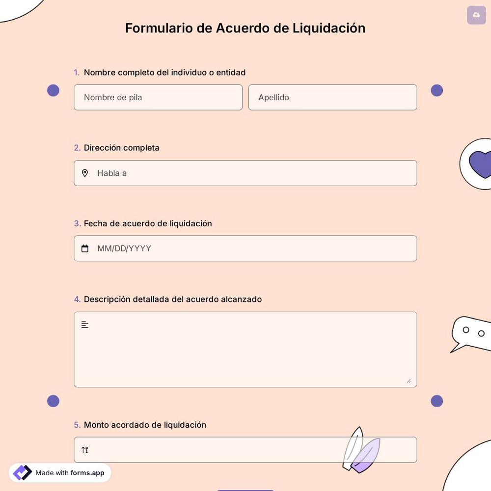 Formulario de Acuerdo de Liquidación