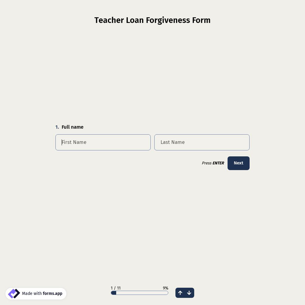 Teacher Loan Forgiveness Form