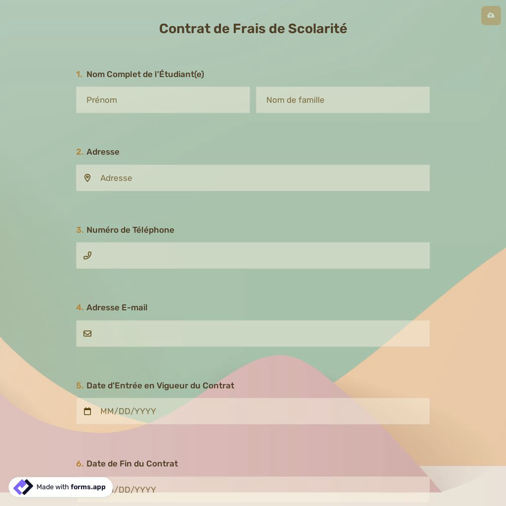 Contrat de Frais de Scolarité
