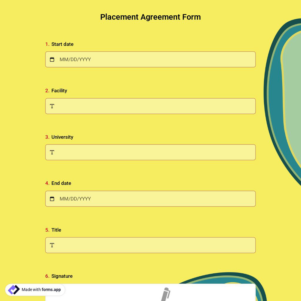 Placement Agreement Form