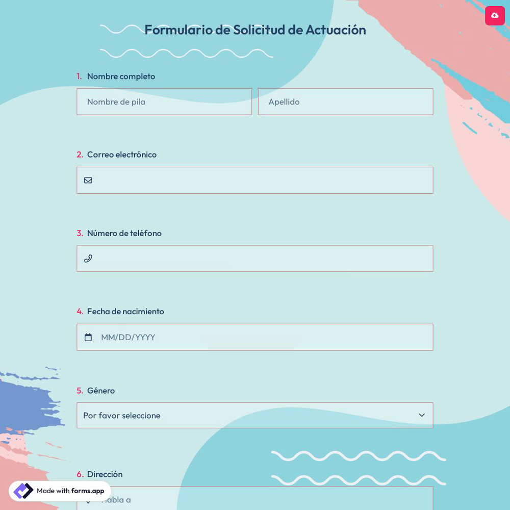 Formulario de Solicitud de Actuación