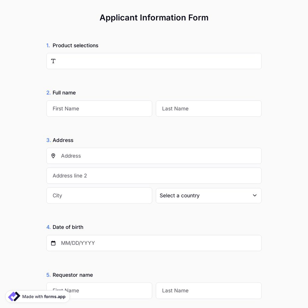 Applicant Information Form