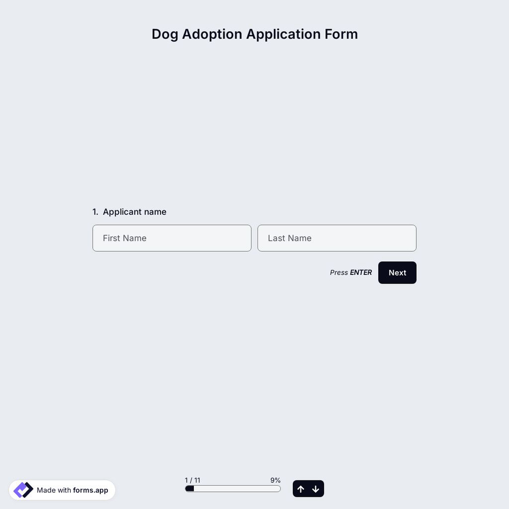 Dog Adoption Application Form