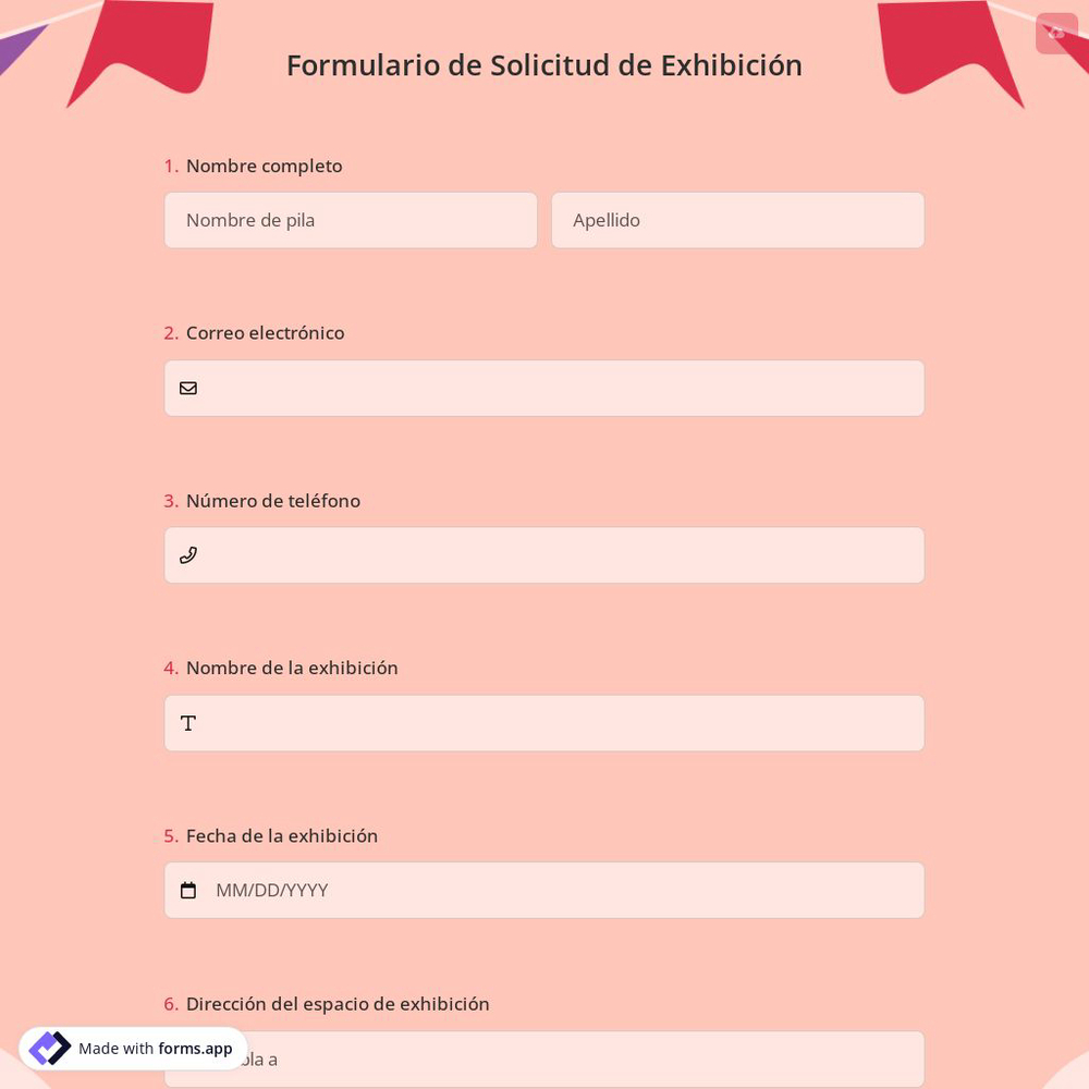 Formulario de Solicitud de Exhibición