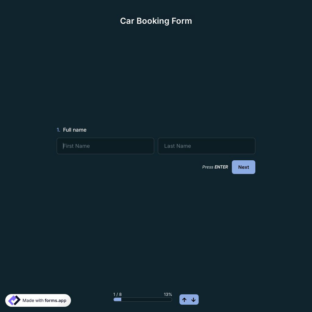Car Booking Form