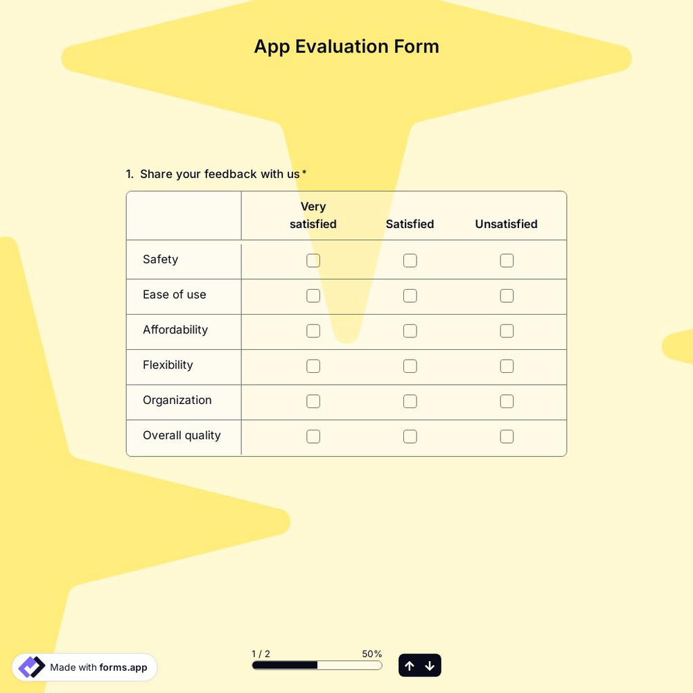 App Evaluation Form