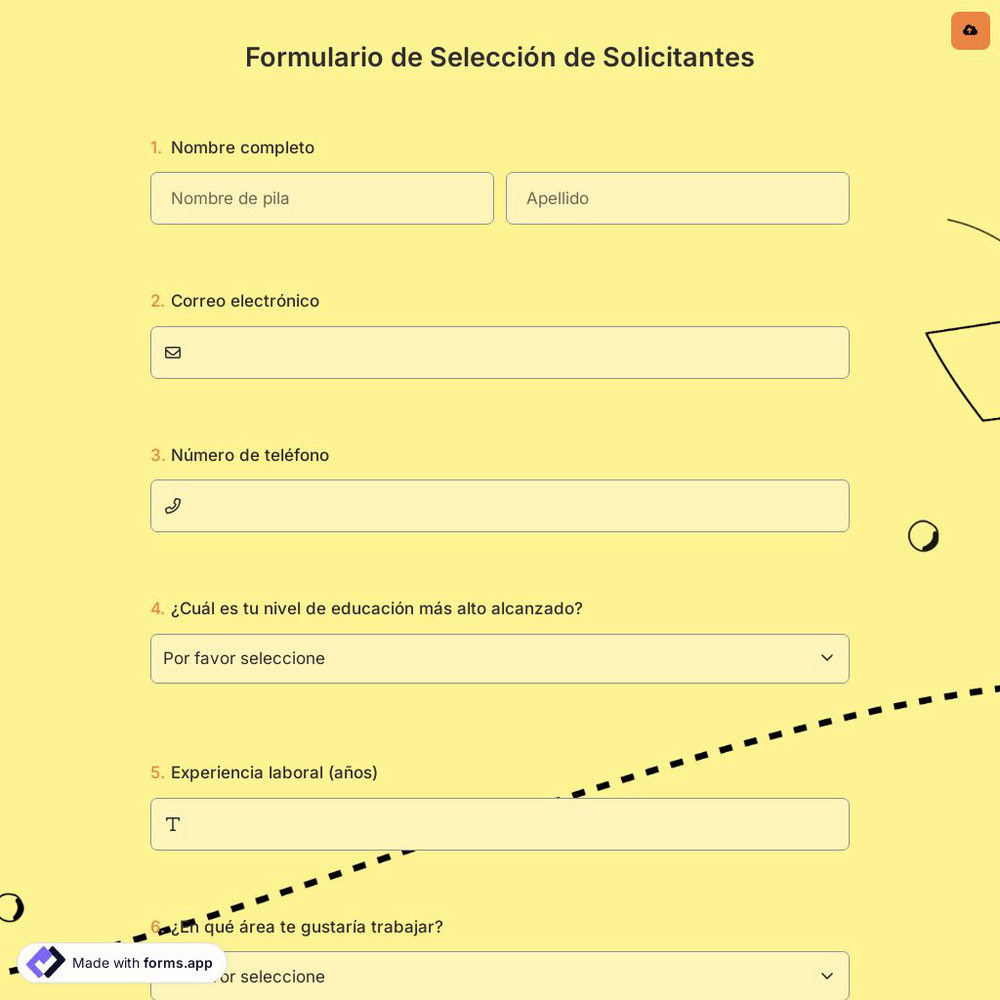 Formulario de Selección de Solicitantes