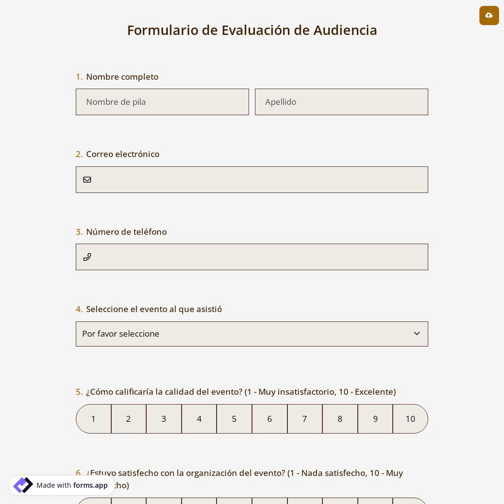Formulario de Evaluación de Audiencia