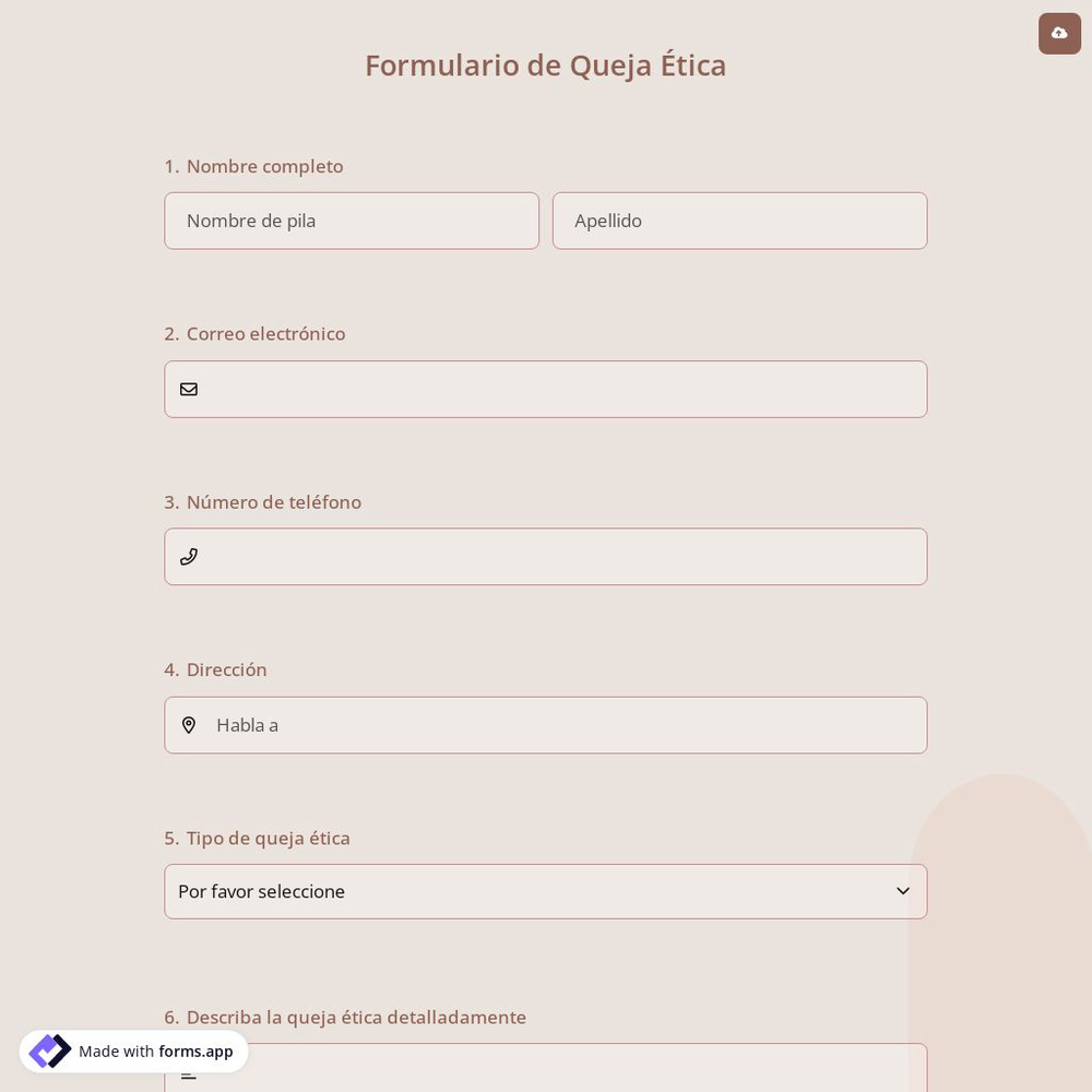 Formulario de Queja Ética
