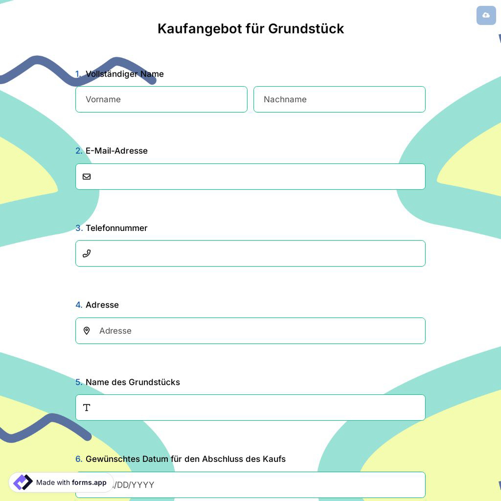 Kaufangebot für Grundstück