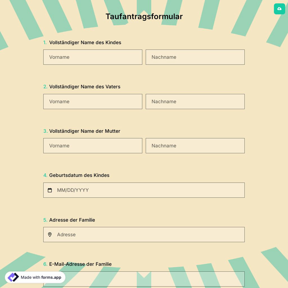 Taufantragsformular