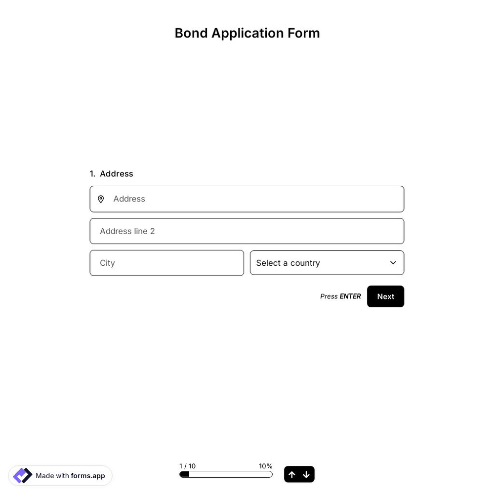 Bond Application Form