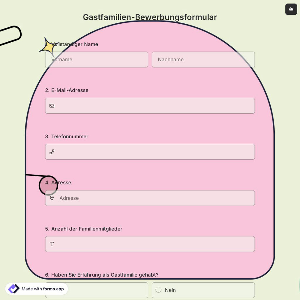 Gastfamilien-Bewerbungsformular