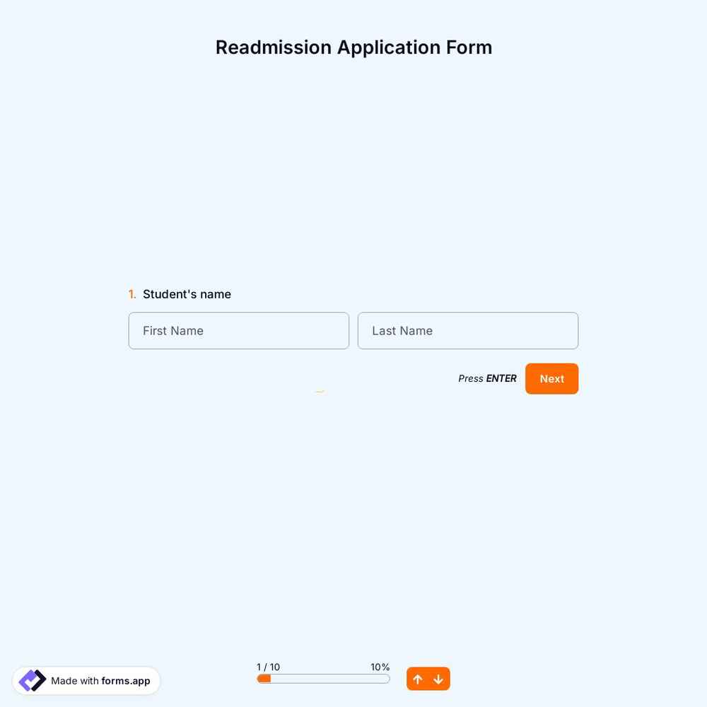 Readmission Application Form