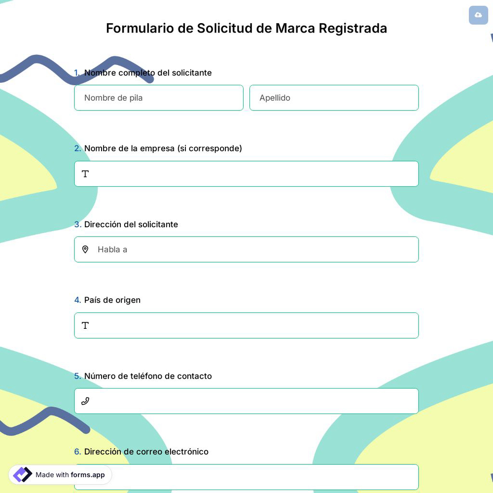 Formulario de Solicitud de Marca Registrada