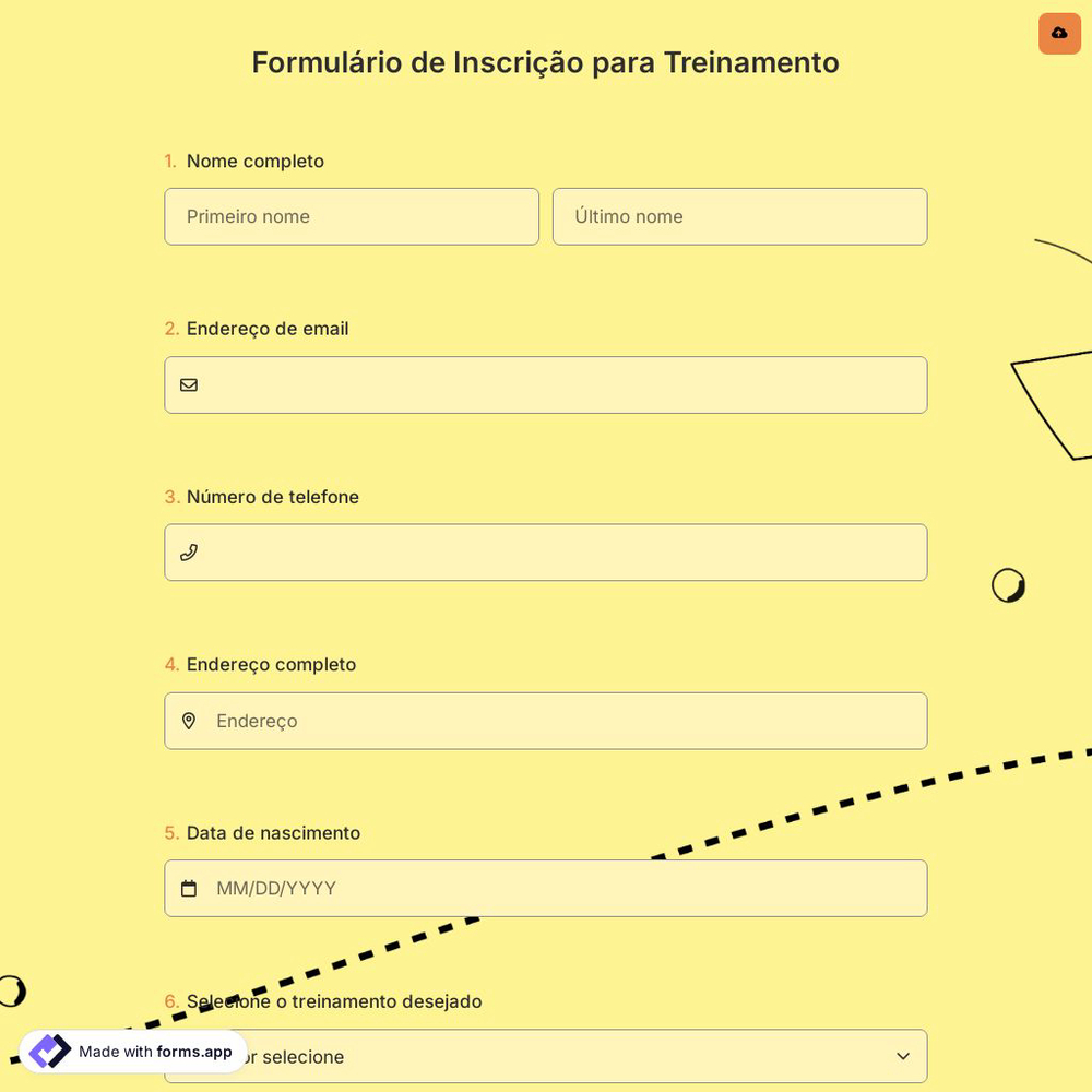 Formulário de Inscrição para Treinamento