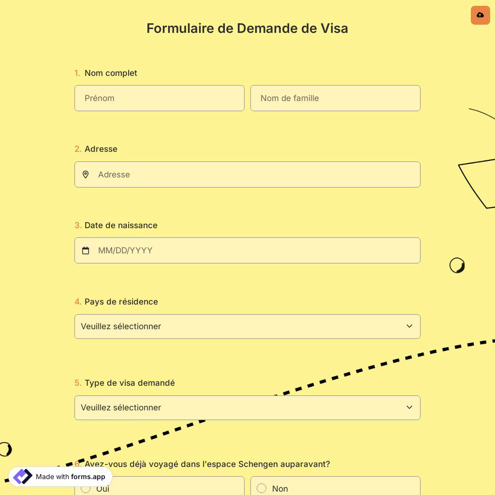 Formulaire de Demande de Visa
