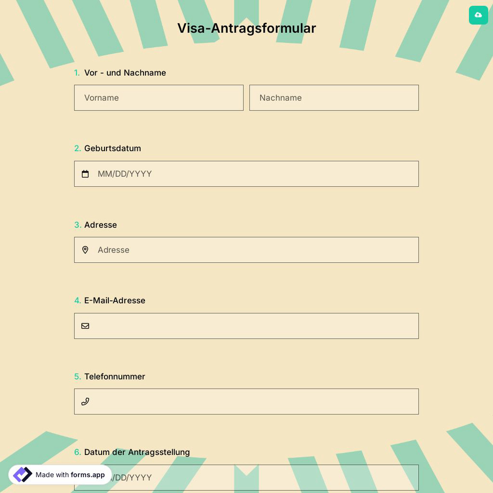 Visa-Antragsformular