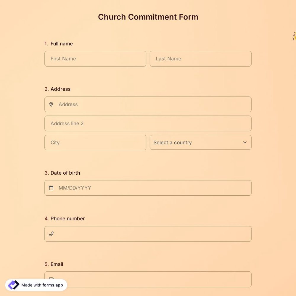 Church Commitment Form