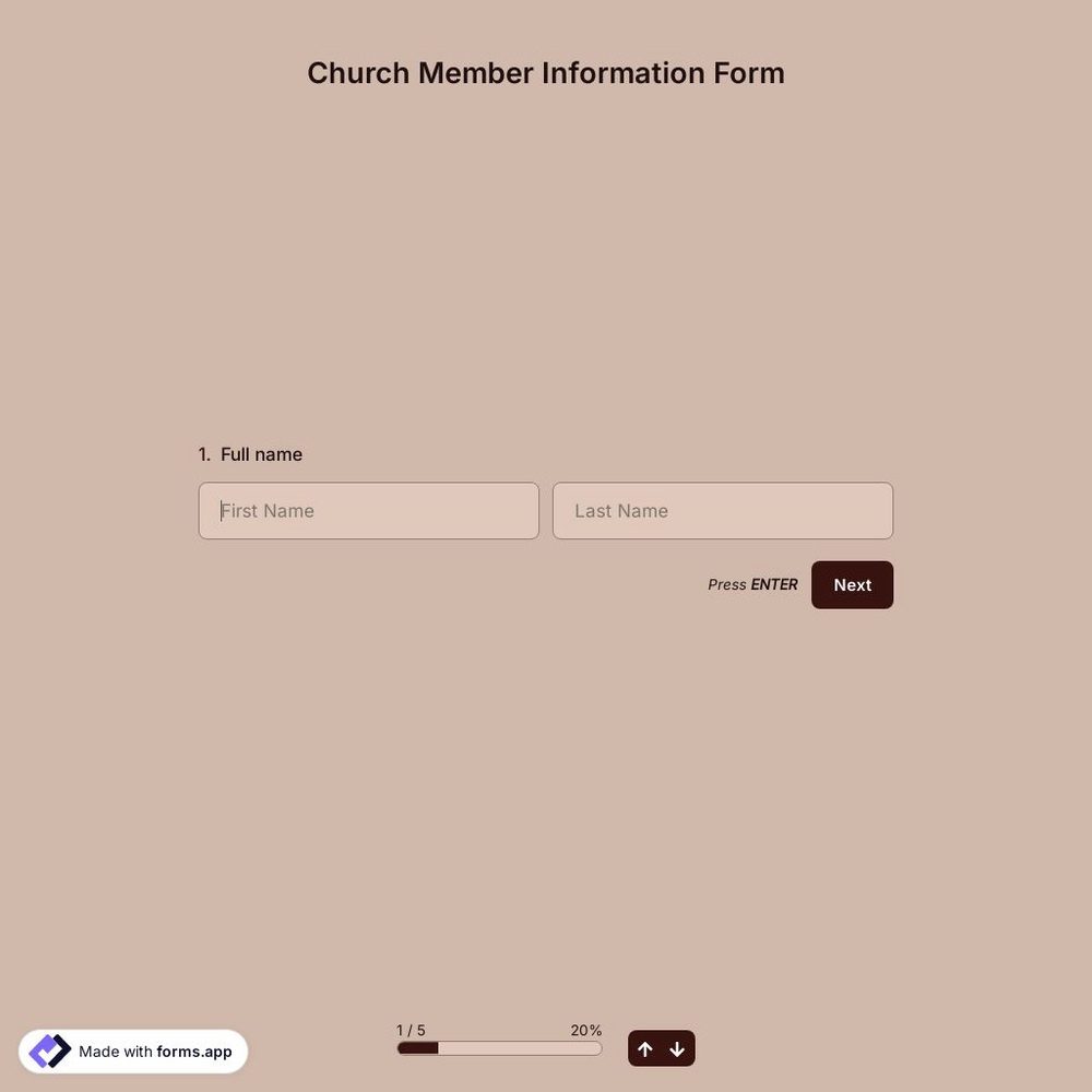 Church Member Information Form