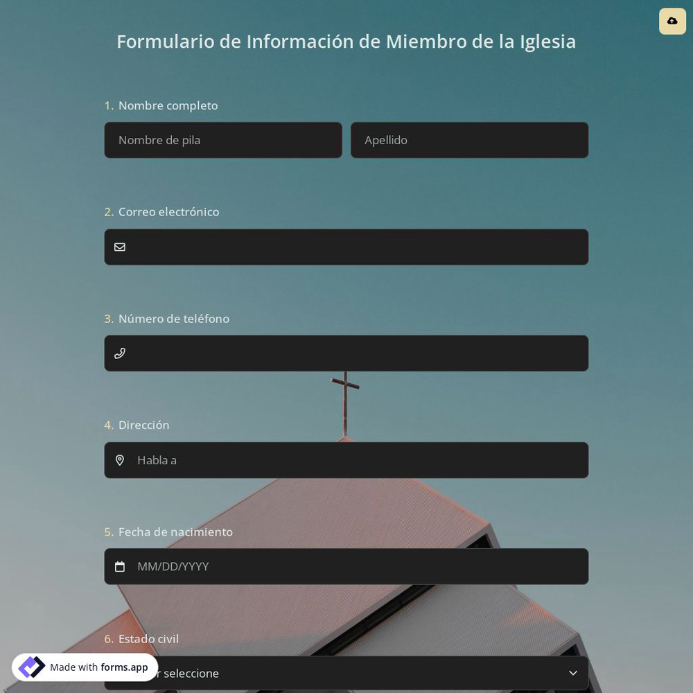 Formulario de Información de Miembro de la Iglesia