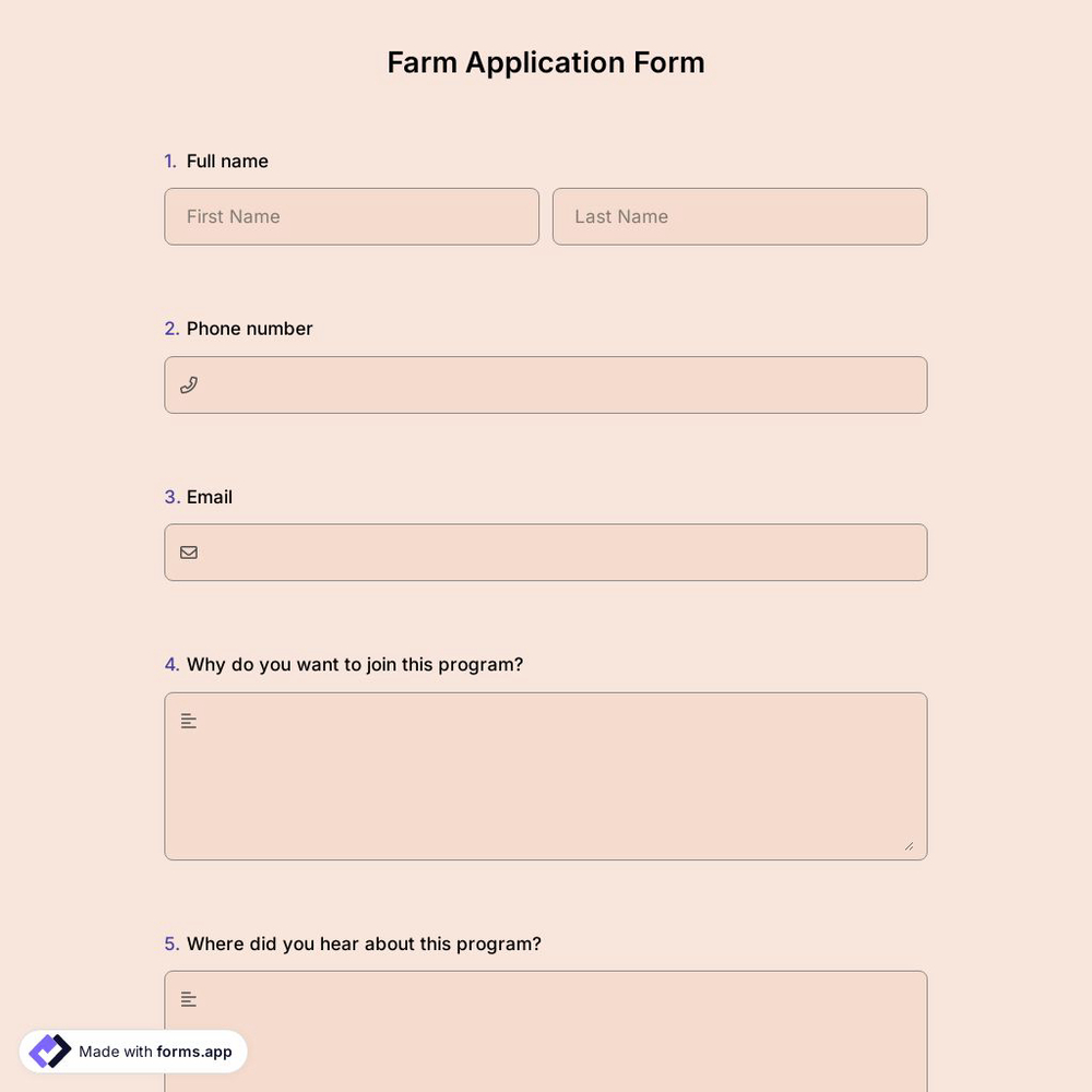 Farm Application Form